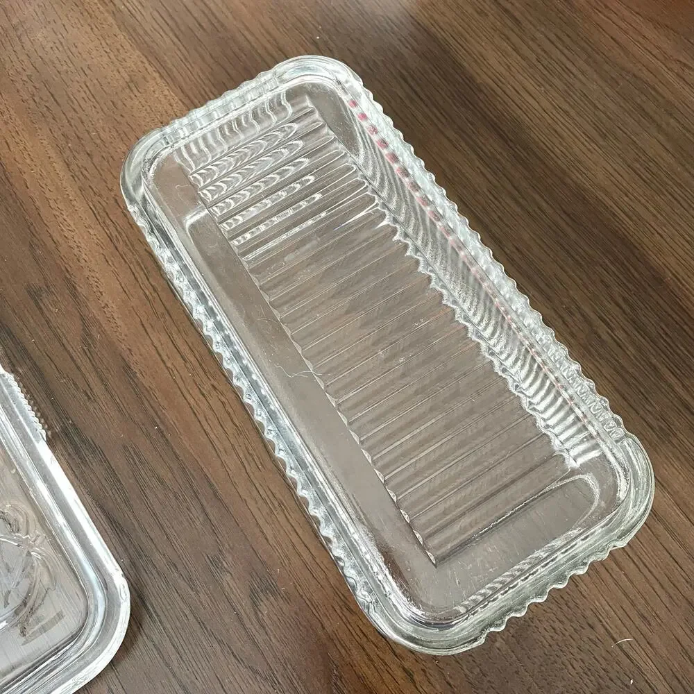 Vintage Federal Glass Refrigerator Dish Ribbed Clear Glass Fruit Lid READ Dscpt